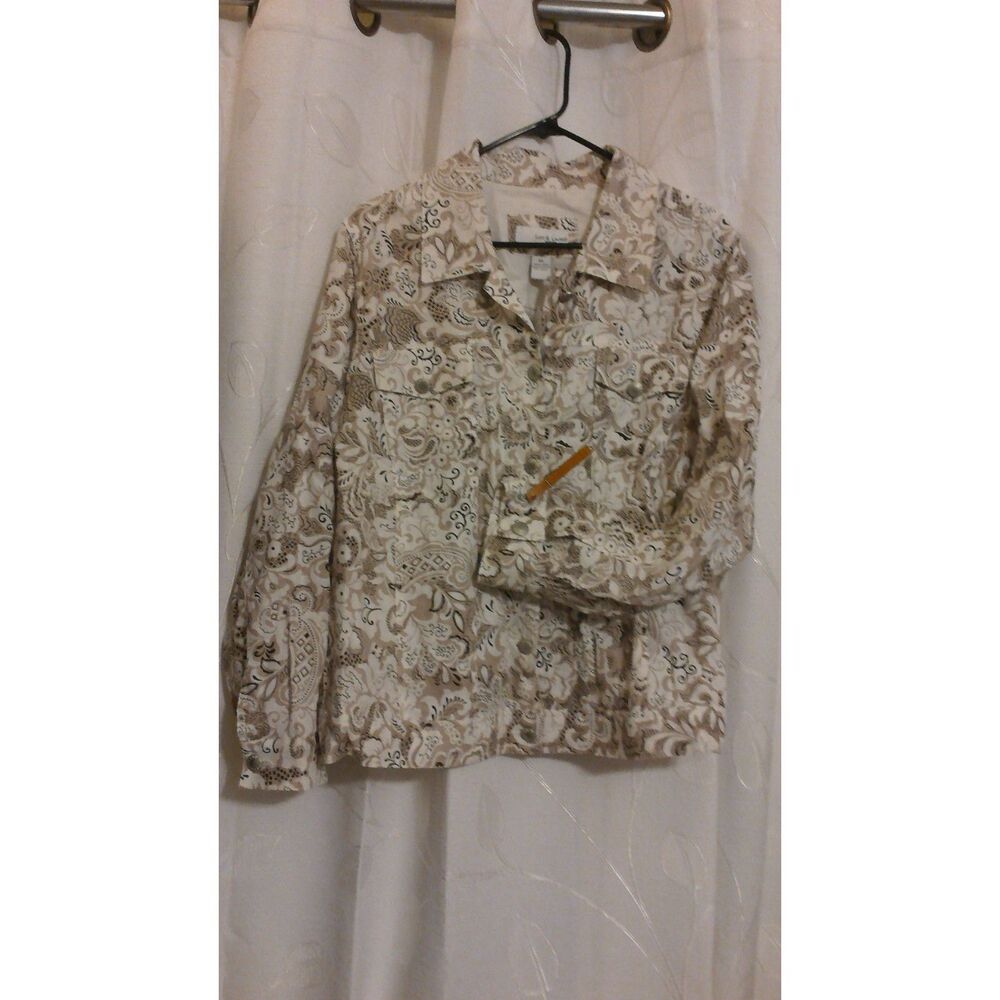 Lauren & Laurel Vintage Paisley Blazer – Neutral Floral Print